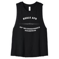 99th Reconnaissance Squadron Beale Afb U.2 Spyplane Women's Racerback Cropped Tank