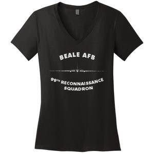 99th Reconnaissance Squadron Beale Afb U.2 Spyplane Women's V-Neck T-Shirt