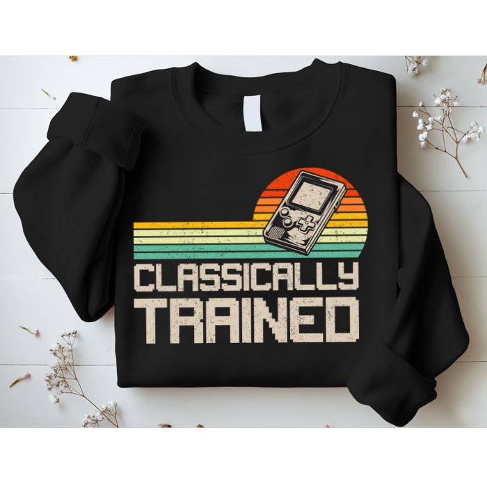 90' Retro Sunset Classically Trained Gaming Design, Game Lover Gift For Men Boys Sweatshirt