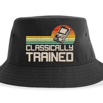 90' Retro Sunset Classically Trained Gaming Design, Game Lover Gift For Men Boys Sustainable Bucket Hat