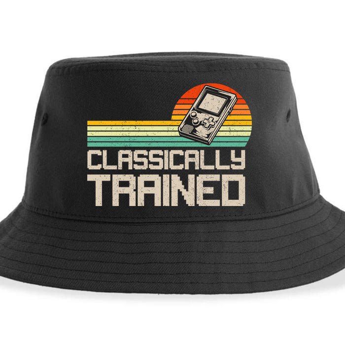 90' Retro Sunset Classically Trained Gaming Design, Game Lover Gift For Men Boys Sustainable Bucket Hat