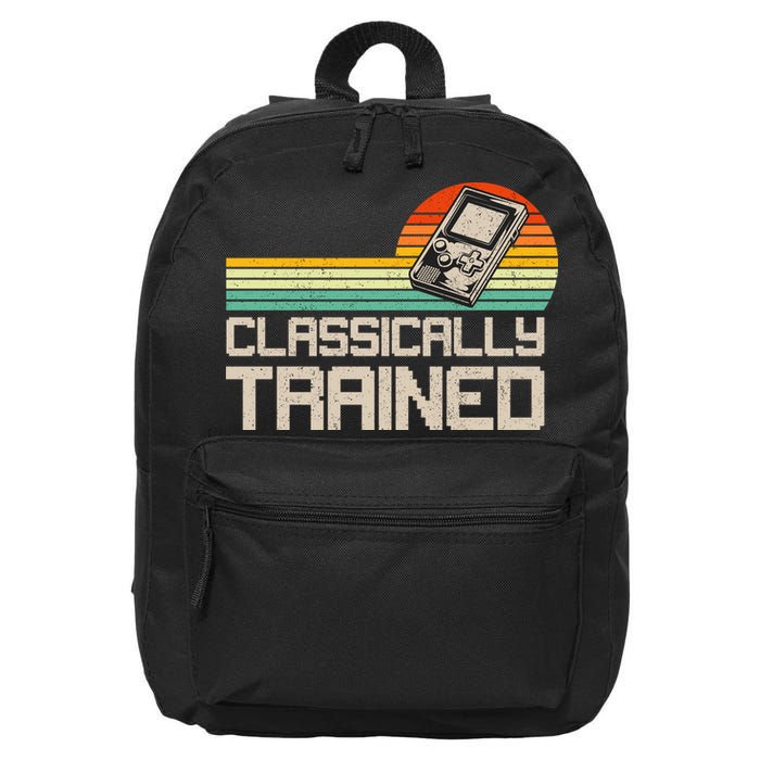 90' Retro Sunset Classically Trained Gaming Design, Game Lover Gift For Men Boys 16 in Basic Backpack