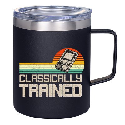 90' Retro Sunset Classically Trained Gaming Design, Game Lover Gift For Men Boys 12oz Stainless Steel Coffee Mug
