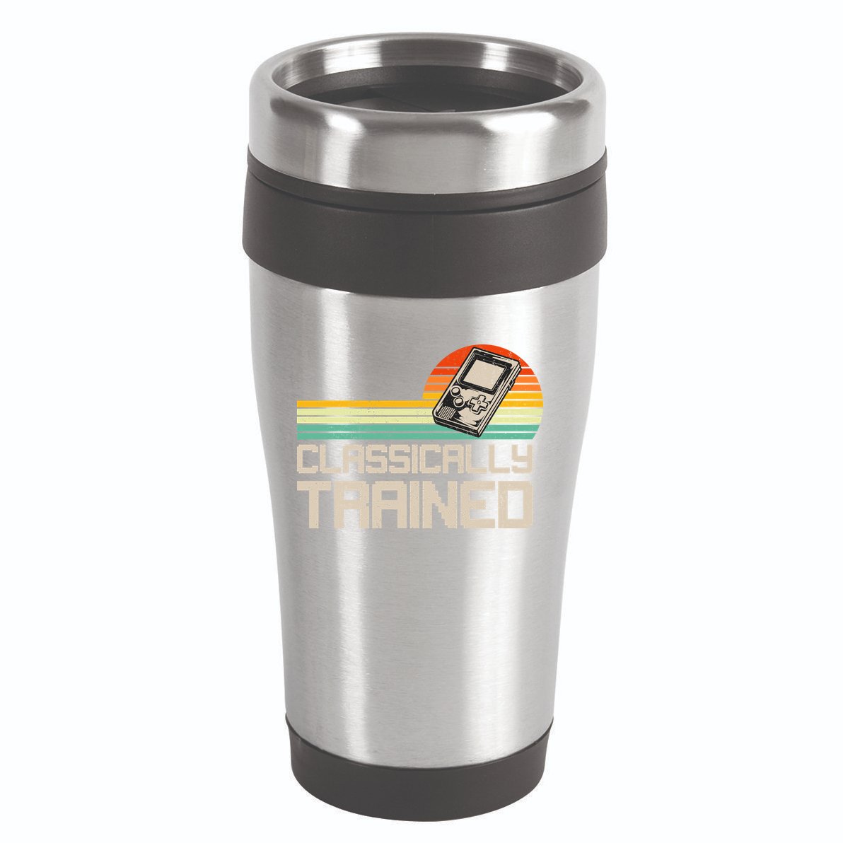 90' Retro Sunset Classically Trained Gaming Design, Game Lover Gift For Men Boys 16oz Travel Tumbler