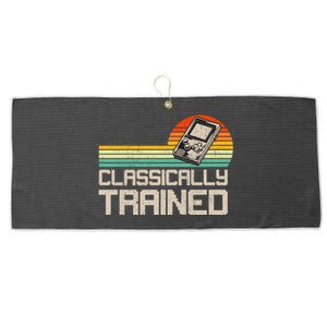 90' Retro Sunset Classically Trained Gaming Design, Game Lover Gift For Men Boys Large Microfiber Waffle Golf Towel