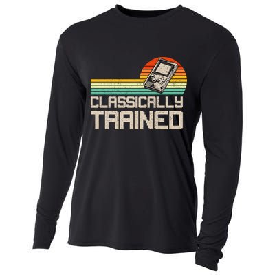 90' Retro Sunset Classically Trained Gaming Design, Game Lover Gift For Men Boys Cooling Performance Long Sleeve Crew