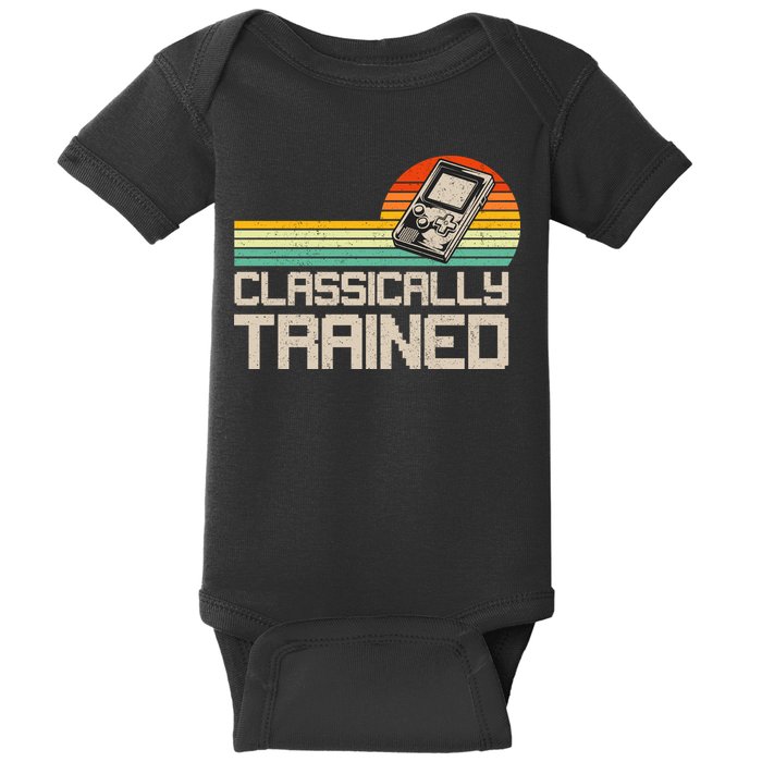 90' Retro Sunset Classically Trained Gaming Design, Game Lover Gift For Men Boys Baby Bodysuit