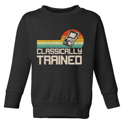 90' Retro Sunset Classically Trained Gaming Design, Game Lover Gift For Men Boys Toddler Sweatshirt