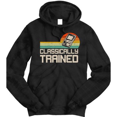 90' Retro Sunset Classically Trained Gaming Design, Game Lover Gift For Men Boys Tie Dye Hoodie