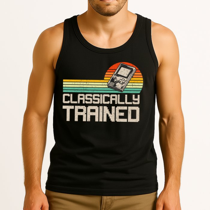 90' Retro Sunset Classically Trained Gaming Design, Game Lover Gift For Men Boys Tank Top