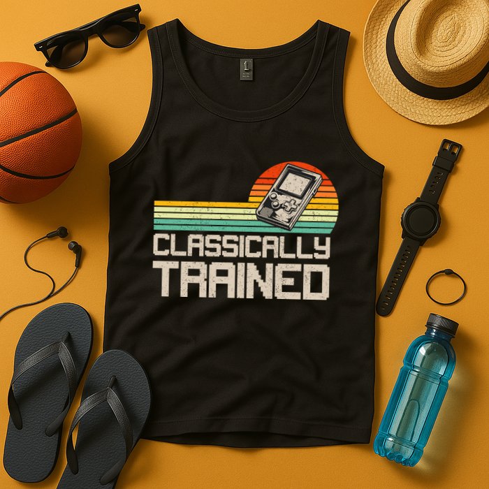 90' Retro Sunset Classically Trained Gaming Design, Game Lover Gift For Men Boys Tank Top