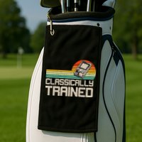 90' Retro Sunset Classically Trained Gaming Design, Game Lover Gift For Men Boys Golf Towel