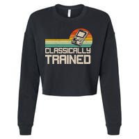 90' Retro Sunset Classically Trained Gaming Design, Game Lover Gift For Men Boys Cropped Pullover Crew