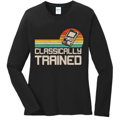 90' Retro Sunset Classically Trained Gaming Design, Game Lover Gift For Men Boys Ladies Long Sleeve Shirt