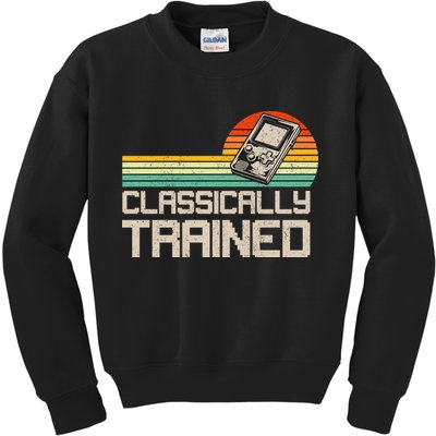 90' Retro Sunset Classically Trained Gaming Design, Game Lover Gift For Men Boys Kids Sweatshirt