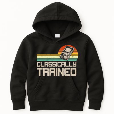 90' Retro Sunset Classically Trained Gaming Design, Game Lover Gift For Men Boys Kids Hoodie