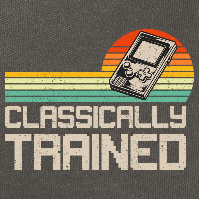 90' Retro Sunset Classically Trained Gaming Design, Game Lover Gift For Men Boys Cotton Canvas Backpack