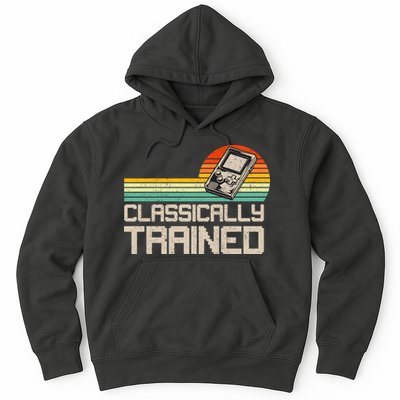 90' Retro Sunset Classically Trained Gaming Design, Game Lover Gift For Men Boys Hoodie