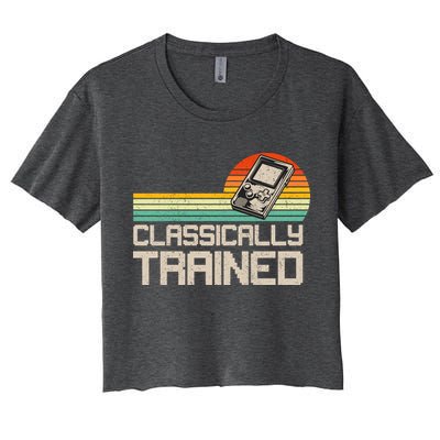90' Retro Sunset Classically Trained Gaming Design, Game Lover Gift For Men Boys Crop Top