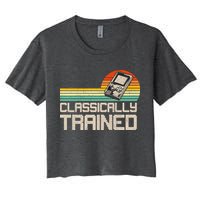 90' Retro Sunset Classically Trained Gaming Design, Game Lover Gift For Men Boys Women's Crop Top Tee