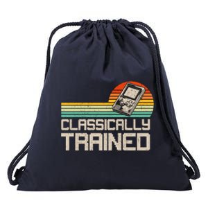 90' Retro Sunset Classically Trained Gaming Design, Game Lover Gift For Men Boys Drawstring Bag