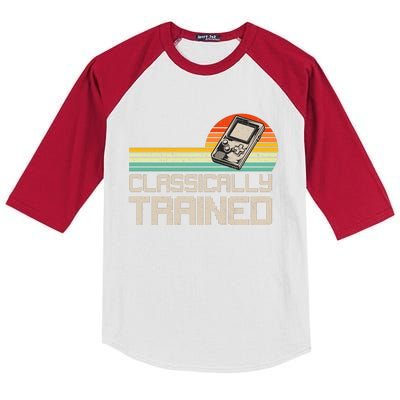 90' Retro Sunset Classically Trained Gaming Design, Game Lover Gift For Men Boys Kids Colorblock Raglan Jersey