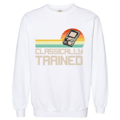 90' Retro Sunset Classically Trained Gaming Design, Game Lover Gift For Men Boys Garment-Dyed Sweatshirt