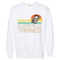 90' Retro Sunset Classically Trained Gaming Design, Game Lover Gift For Men Boys Garment-Dyed Sweatshirt