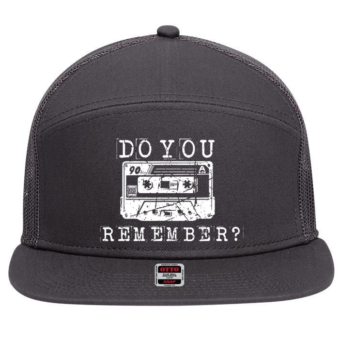 90 Retro Vintage Nostalgia Retro Tape 7 Panel Mesh Trucker Snapback Hat