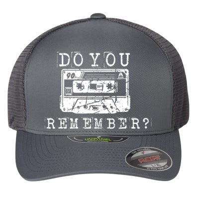 90 Retro Vintage Nostalgia Retro Tape Flexfit Unipanel Trucker Cap