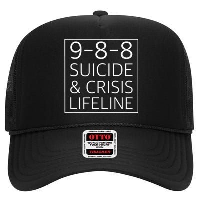 988 Suicide Awareness Crisis Lifeline 988 High Crown Mesh Back Trucker Hat