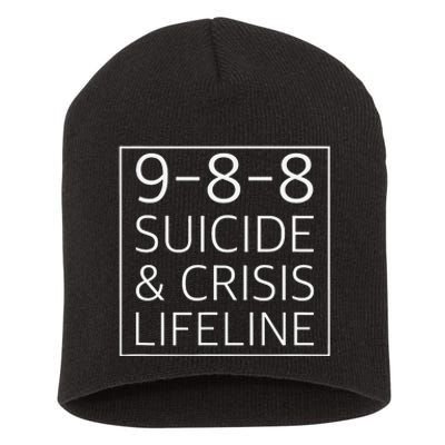 988 Suicide Awareness Crisis Lifeline 988 Short Acrylic Beanie