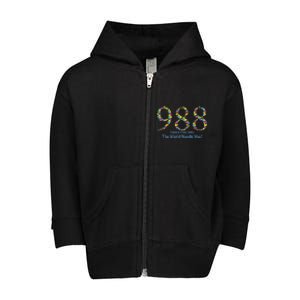 988 Suicide And Crisis Lifeline The World Needs You! Toddler Zip Fleece Hoodie