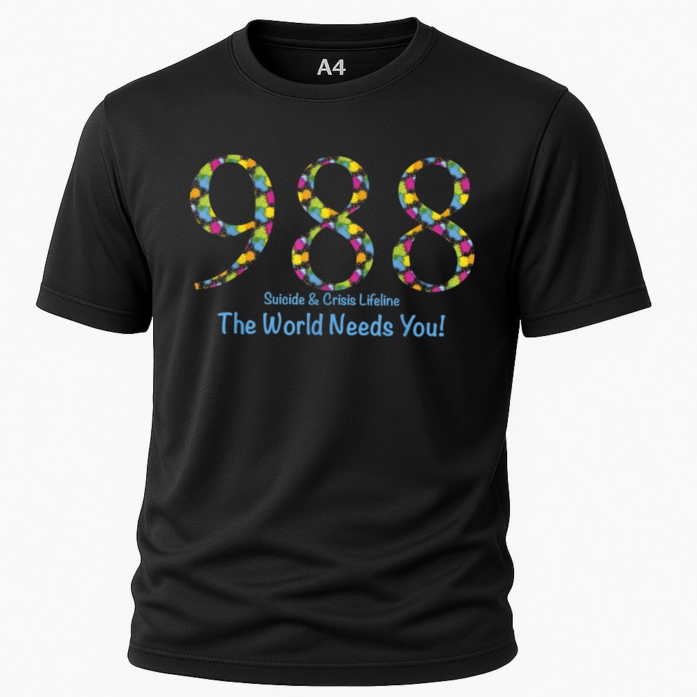 988 Suicide And Crisis Lifeline The World Needs You! Cooling Performance Crew T-Shirt