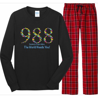 988 Suicide And Crisis Lifeline The World Needs You! Long Sleeve Pajama Set