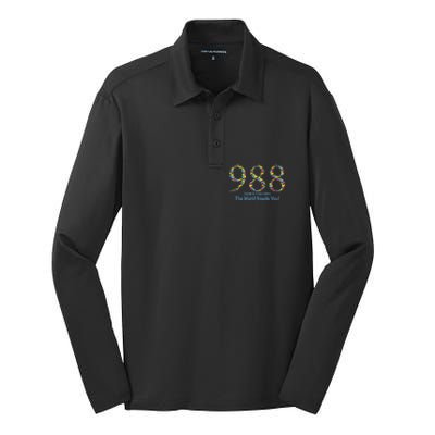 988 Suicide And Crisis Lifeline The World Needs You! Silk Touch Performance Long Sleeve Polo