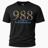 988 Suicide And Crisis Lifeline The World Needs You! Cooling Performance Crew T-Shirt