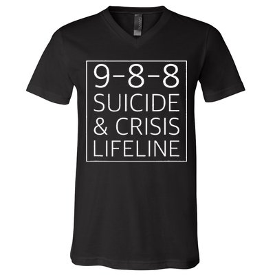 988 Suicide Awareness Crisis Lifeline 988 V-Neck T-Shirt