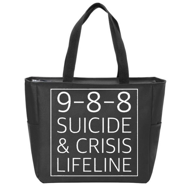 988 Suicide Awareness Crisis Lifeline 988 Zip Tote Bag