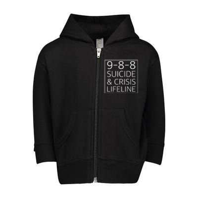 988 Suicide Awareness Crisis Lifeline 988 Toddler Zip Fleece Hoodie