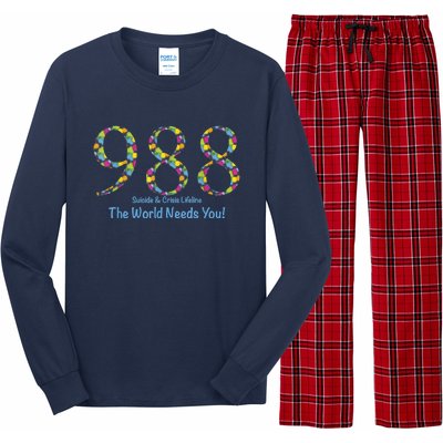 988 Suicide And Crisis Lifeline The World Needs You! Long Sleeve Pajama Set