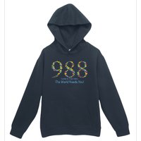 988 Suicide And Crisis Lifeline The World Needs You! Urban Pullover Hoodie