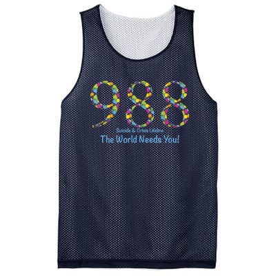 988 Suicide And Crisis Lifeline The World Needs You! Mesh Reversible Basketball Jersey Tank