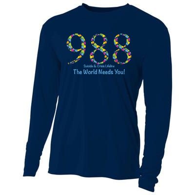 988 Suicide And Crisis Lifeline The World Needs You! Cooling Performance Long Sleeve Crew