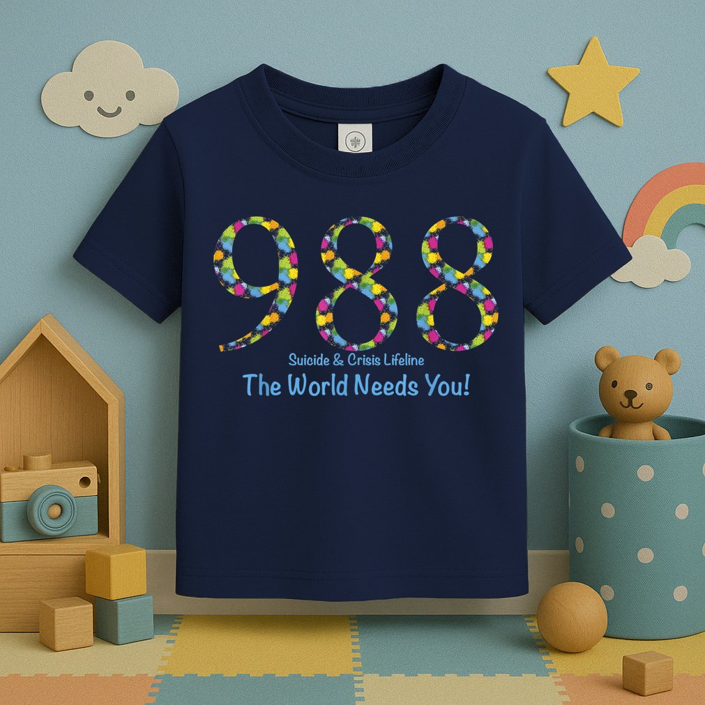 988 Suicide And Crisis Lifeline The World Needs You! Toddler T-Shirt