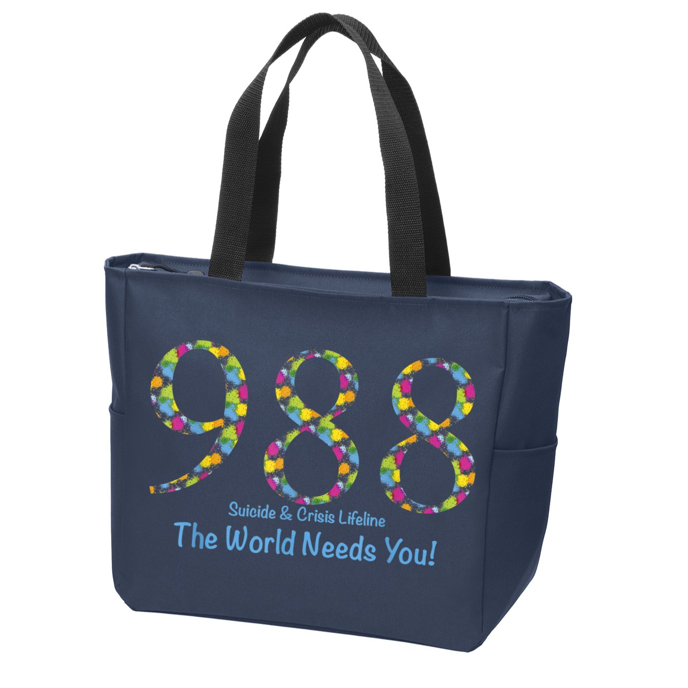 988 Suicide And Crisis Lifeline The World Needs You! Zip Tote Bag