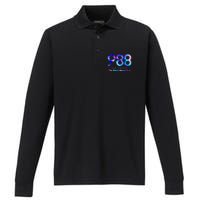 988 Suicide and Crisis Lifeline The World Needs You Performance Long Sleeve Polo