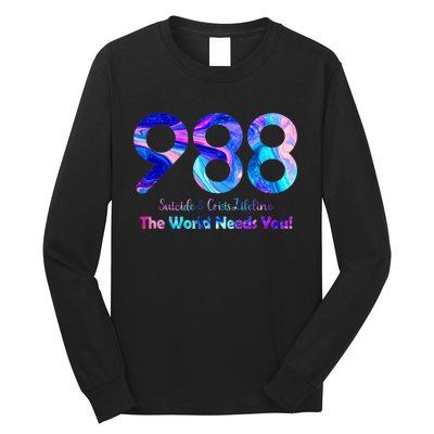 988 Suicide and Crisis Lifeline The World Needs You Long Sleeve Shirt