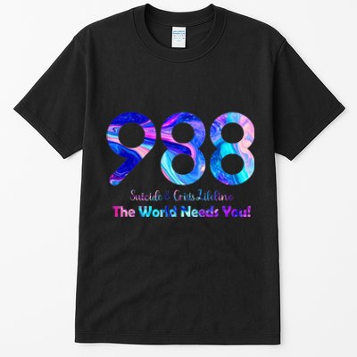 988 Suicide and Crisis Lifeline The World Needs You Tall T-Shirt