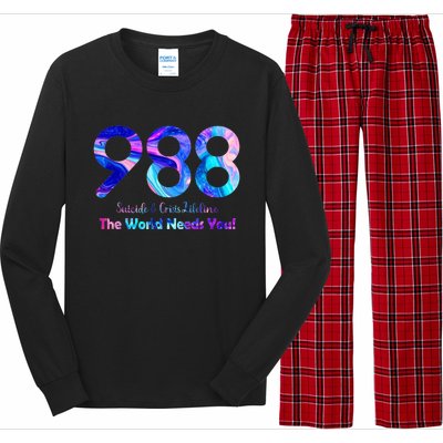 988 Suicide and Crisis Lifeline The World Needs You Long Sleeve Pajama Set